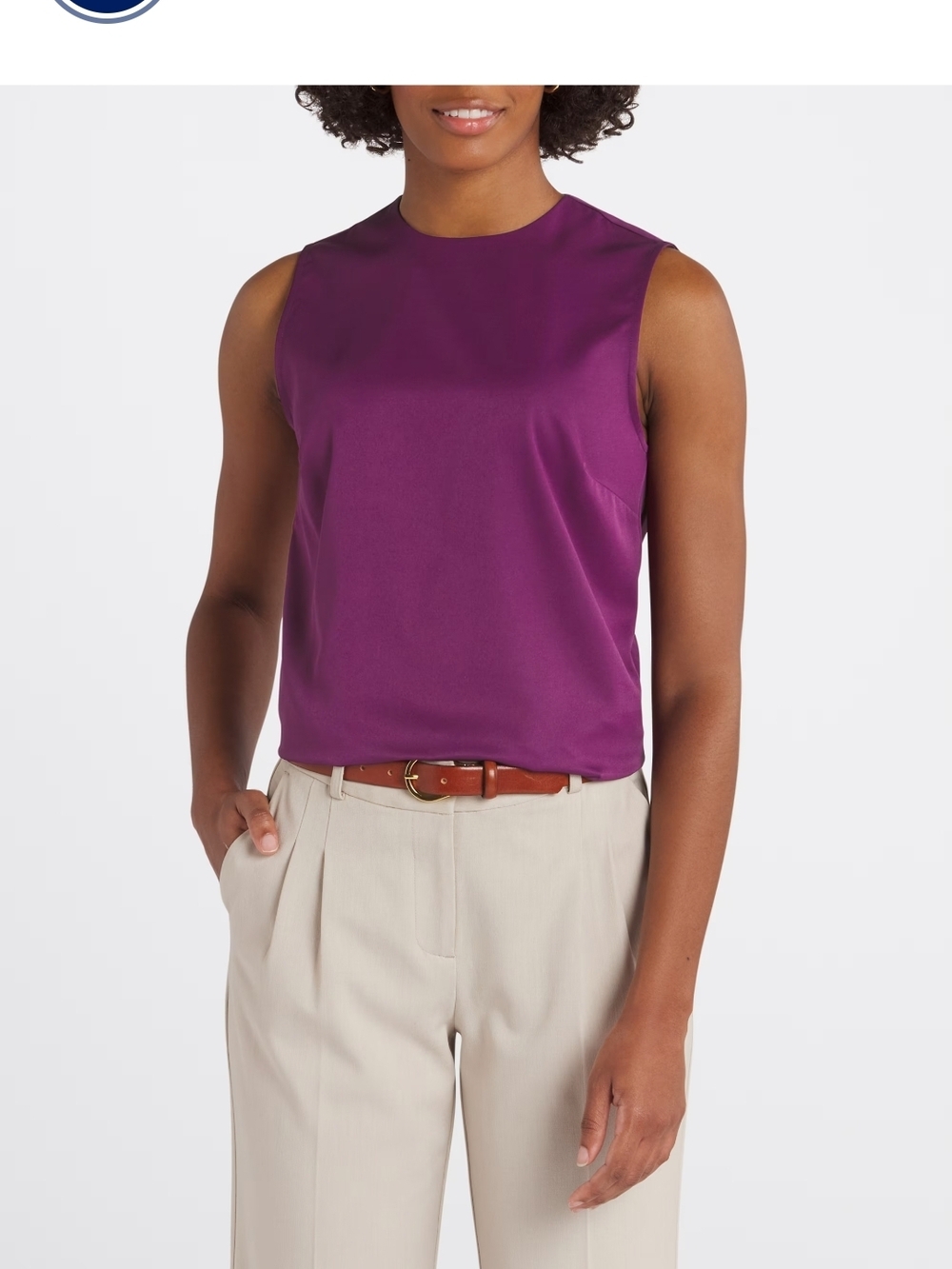 Silky Sleeveless Camisole in Plum